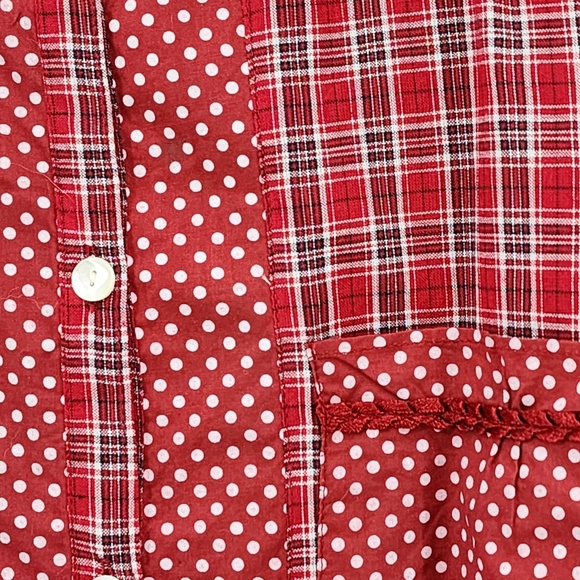 April Cornell Women's Vintage 100% Cotton Mixed Print Button Down Shirt - L - Picture 5 of 8